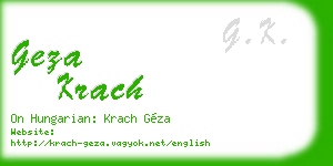 geza krach business card