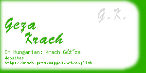 geza krach business card